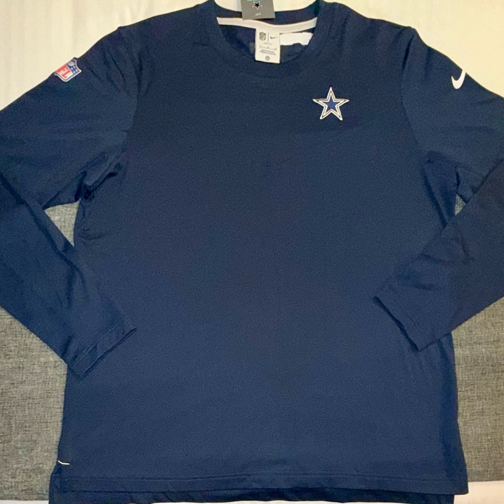 Nike Dri-Fit Dallas Cowboys Team Issue Sideline Coach Performance Long Sleeve